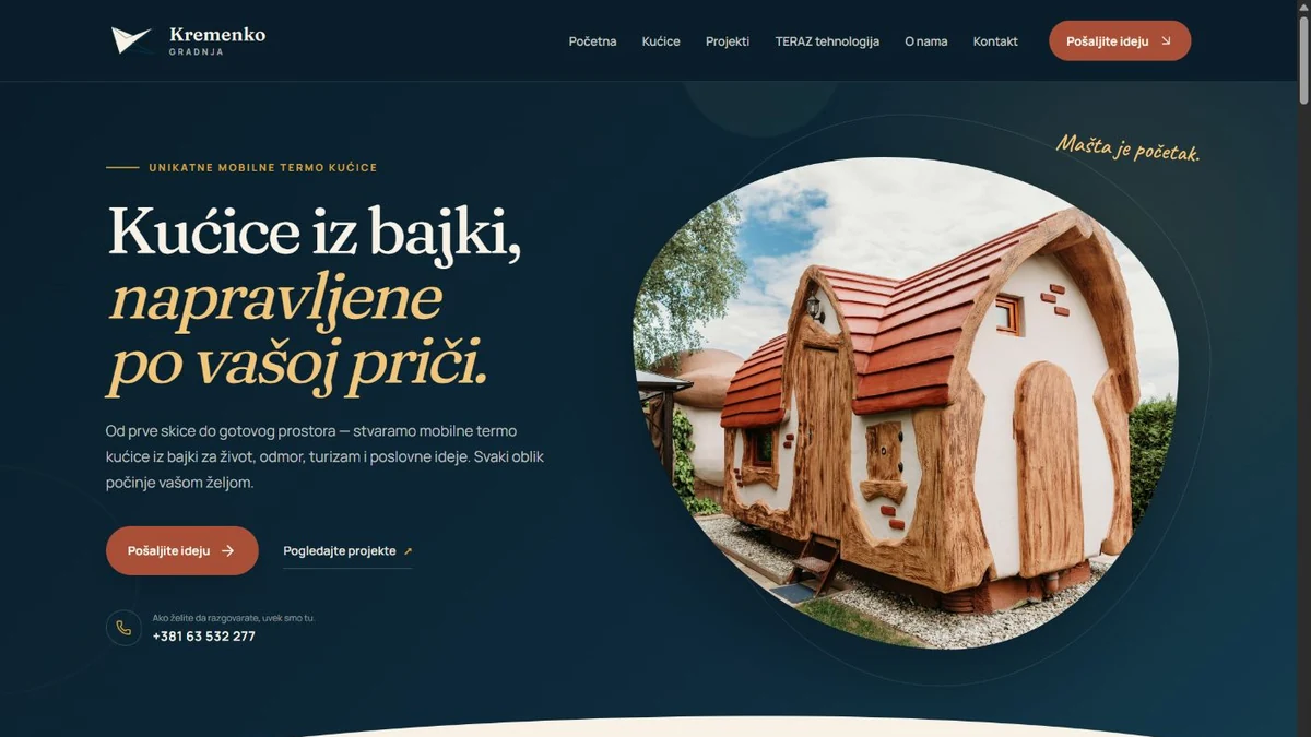 Završeni sajt Kremenko Gradnje nakon redizajna