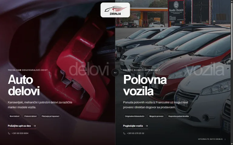 Desktop prikaz projekta Auto Drinja