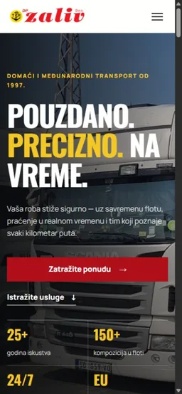 Mobilni prikaz projekta DP Zaliv